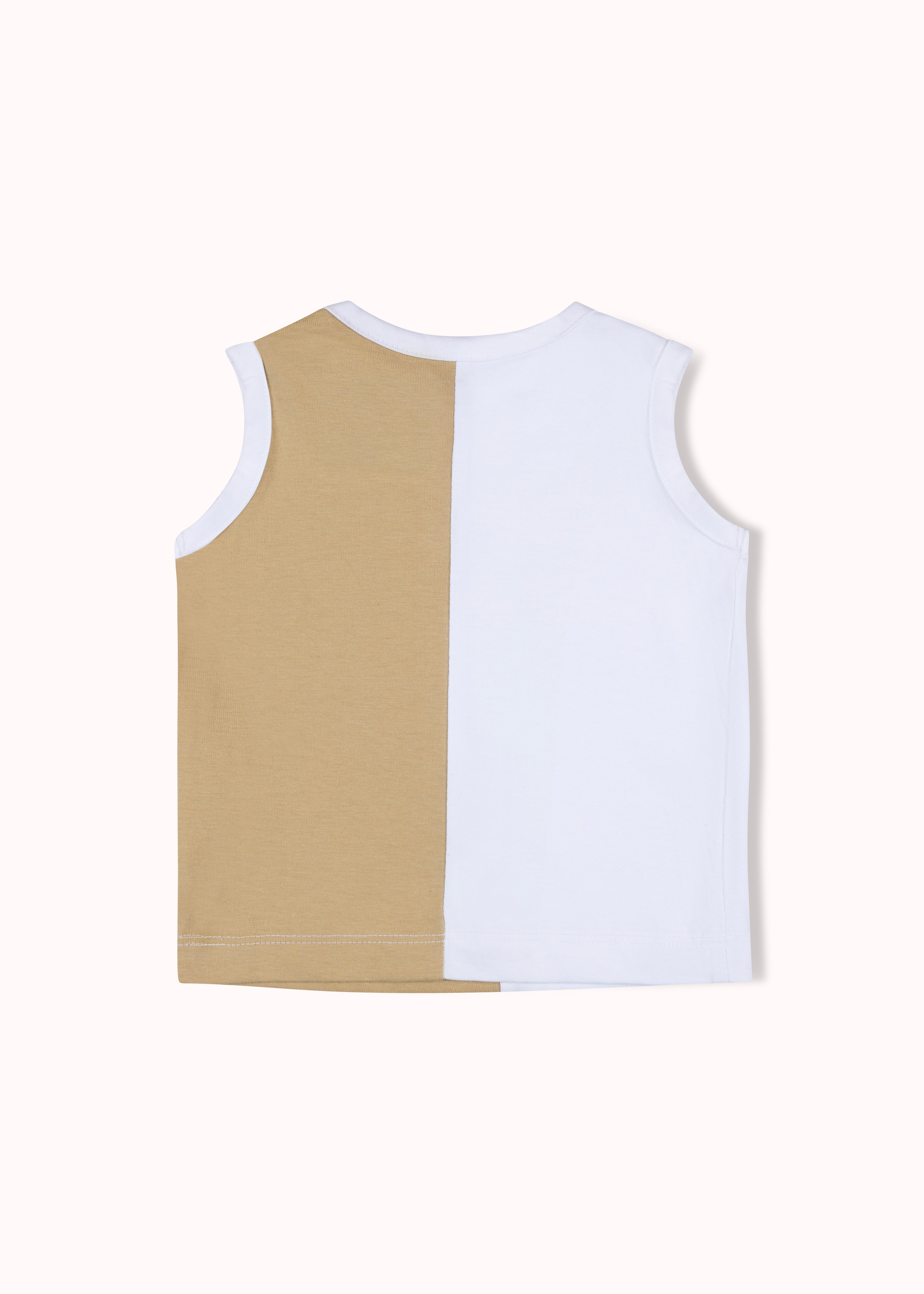 2 pack colourblocked and printed vest