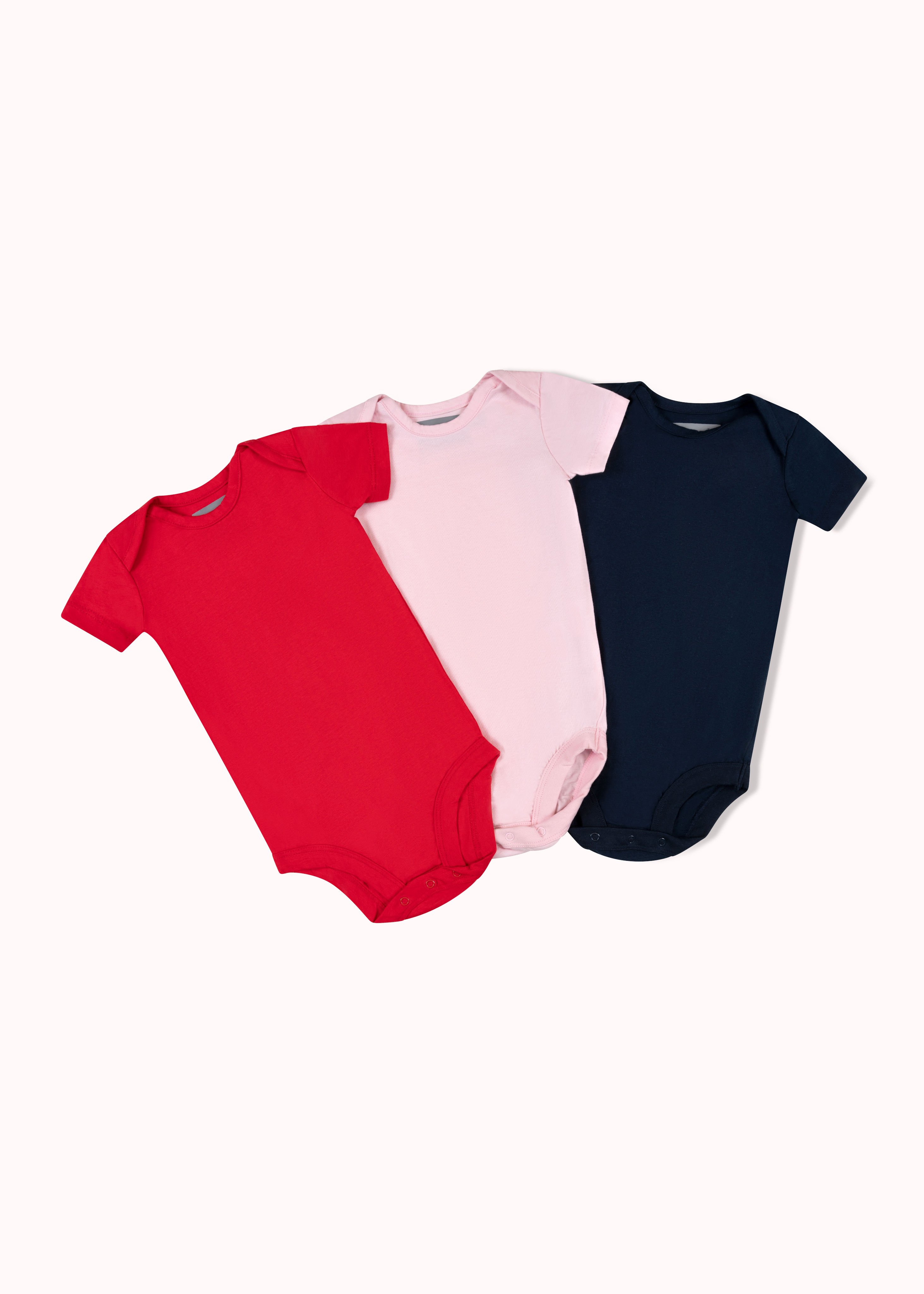 3 Pack short sleeve solid bodysuit