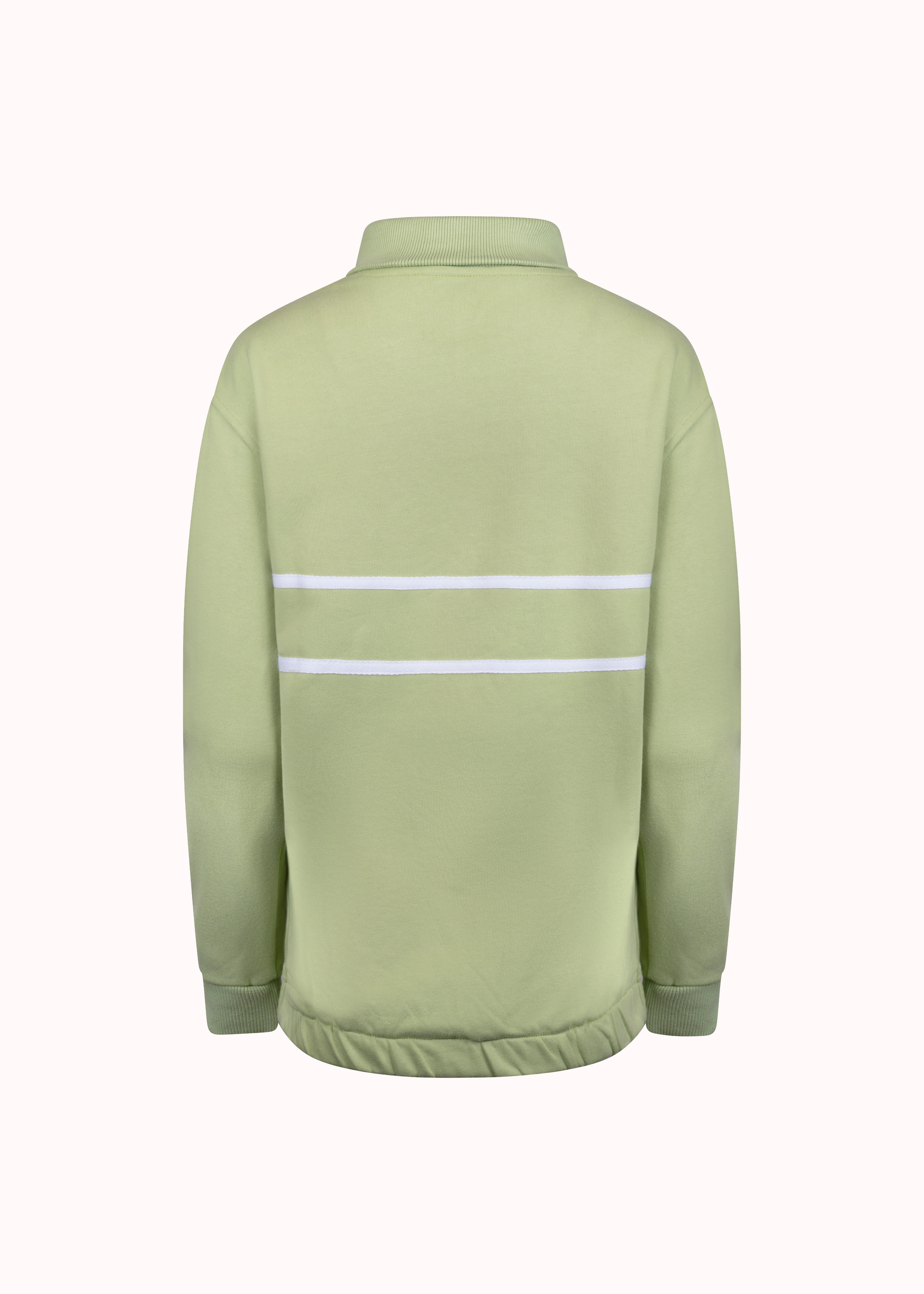 Jaded green loop knit cotton printed sweatshirt