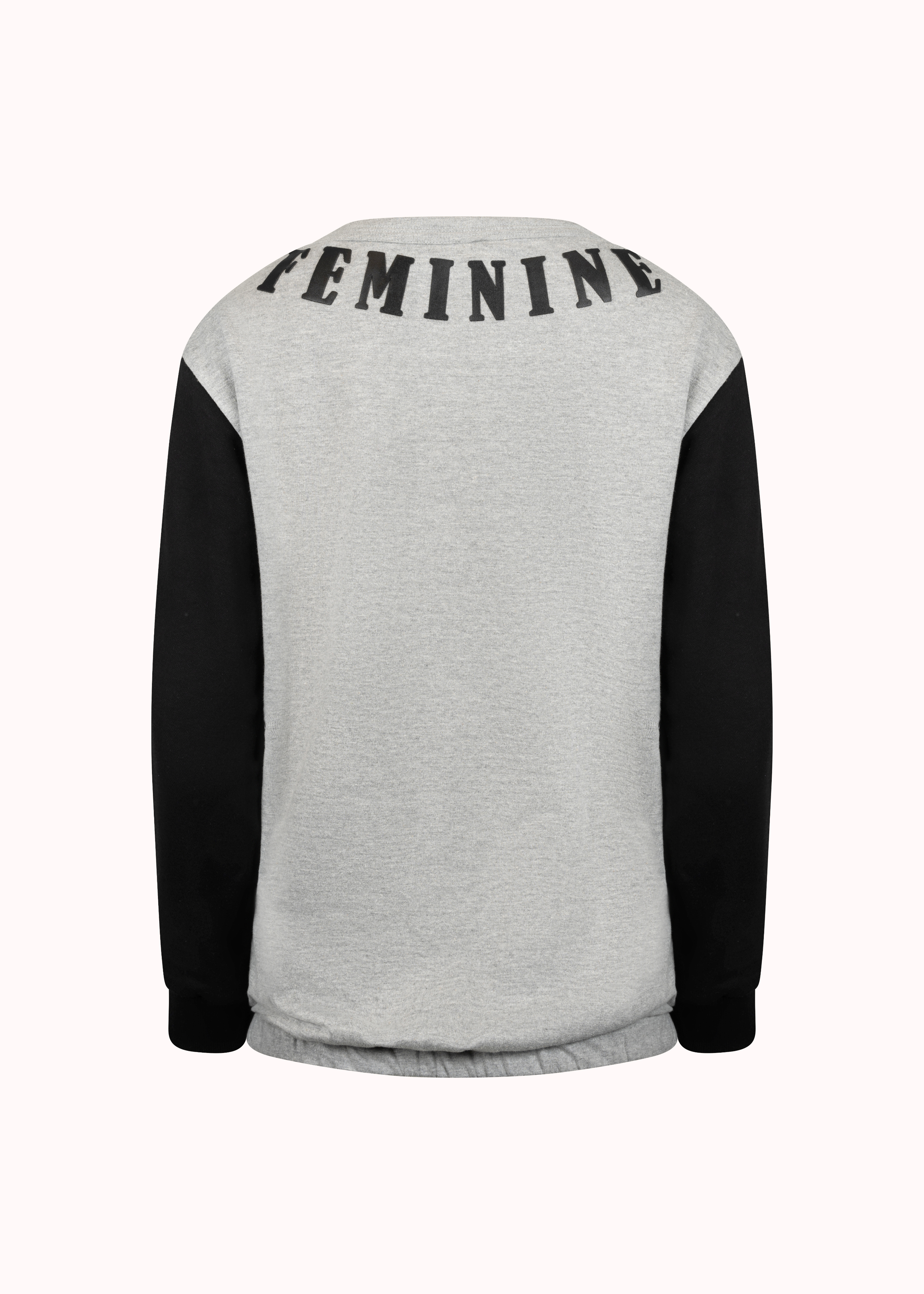 Colourblocked loop knit cotton printed sweatshirt