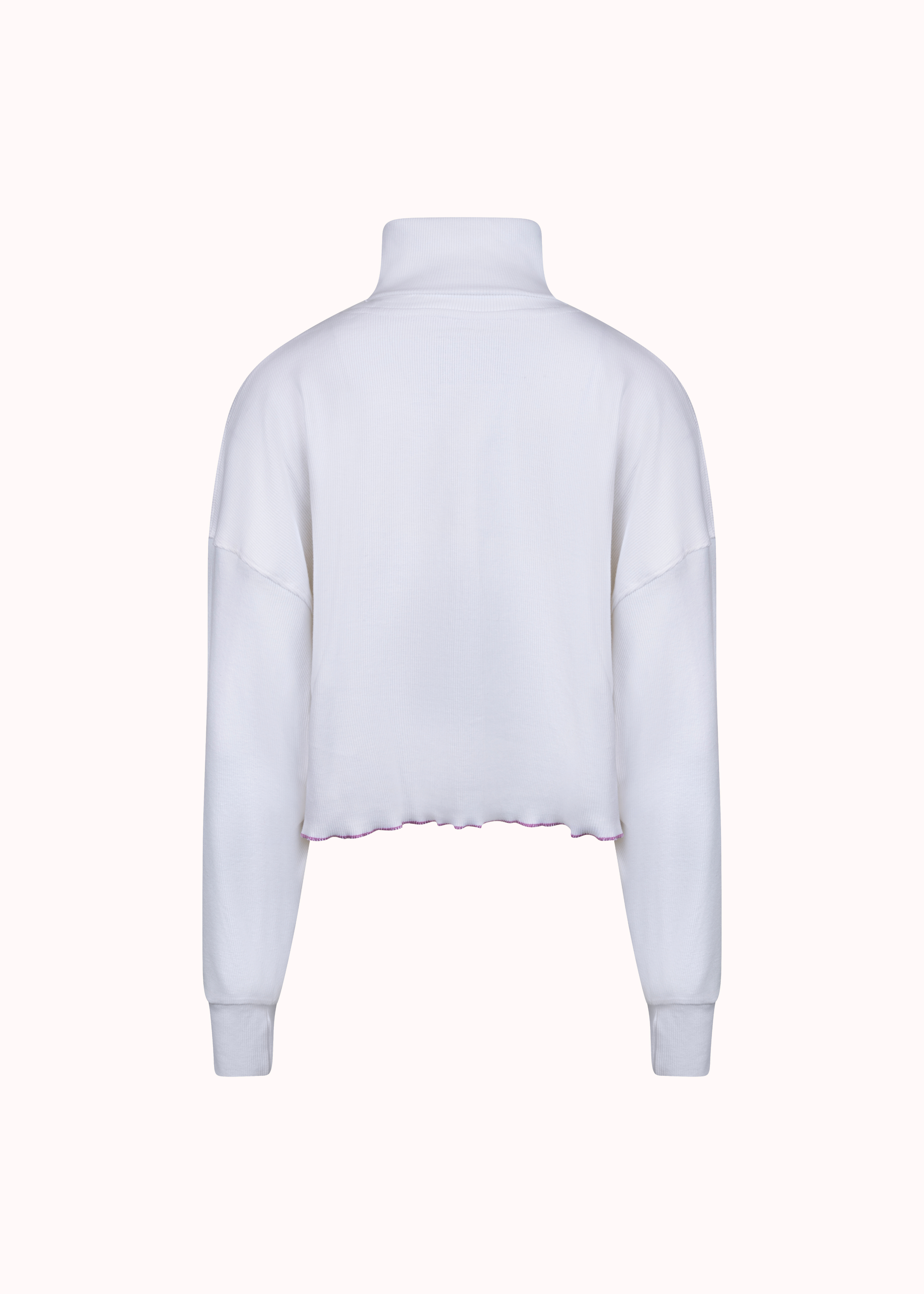 Colourblocked ribbed oversized cut sew crop top