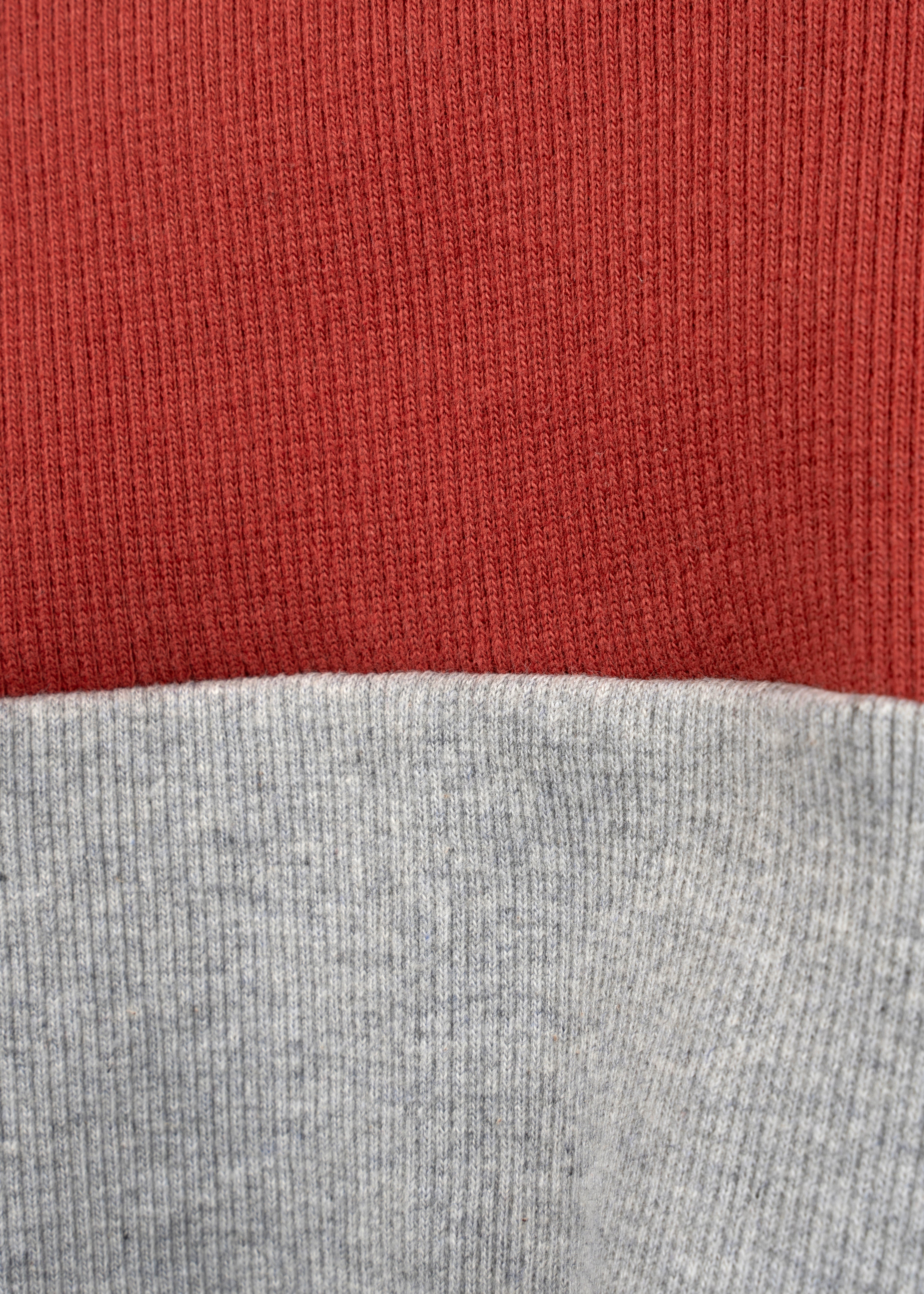 Colourblocked ribbed oversized crop top