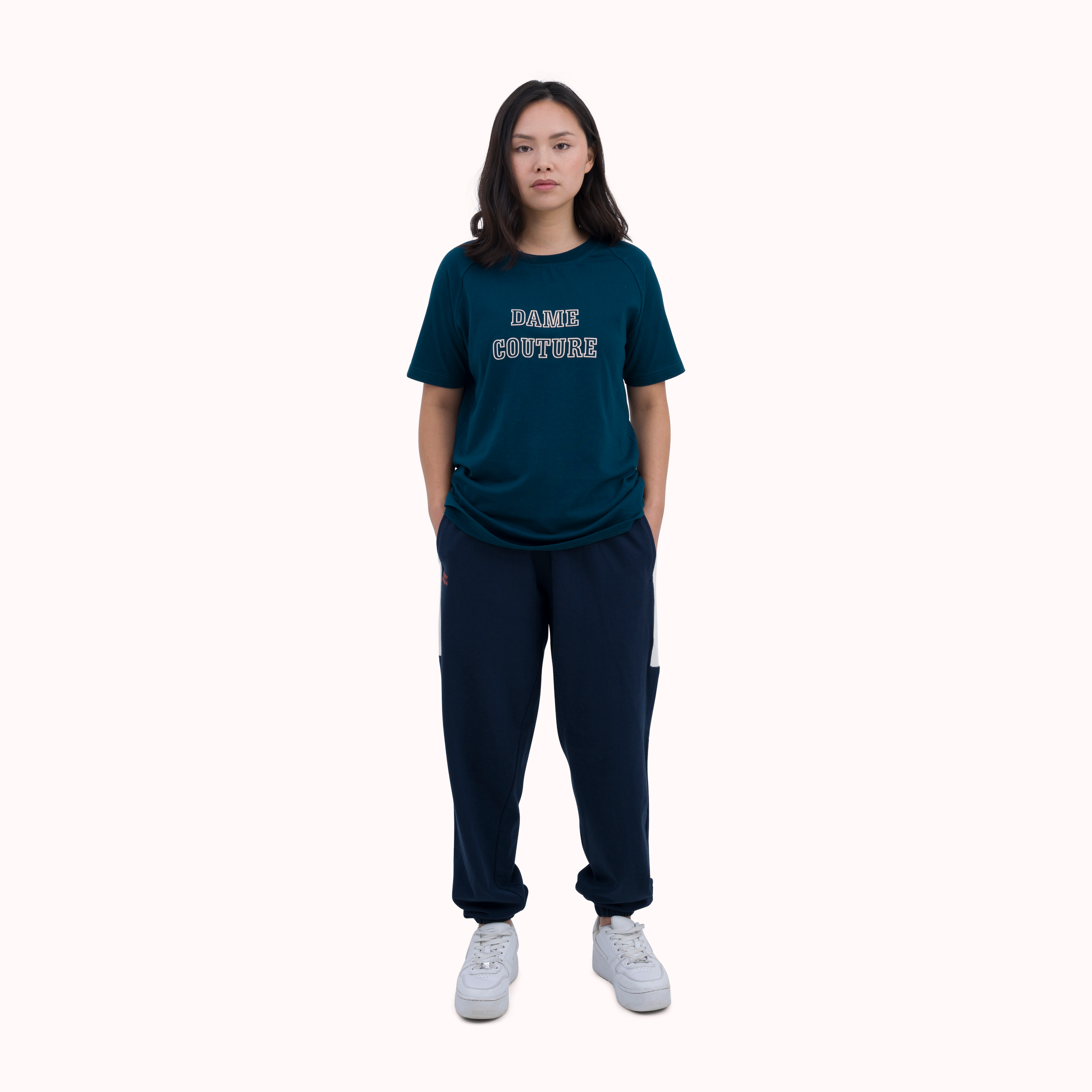 Medieval blue cut and sew cotton jogger