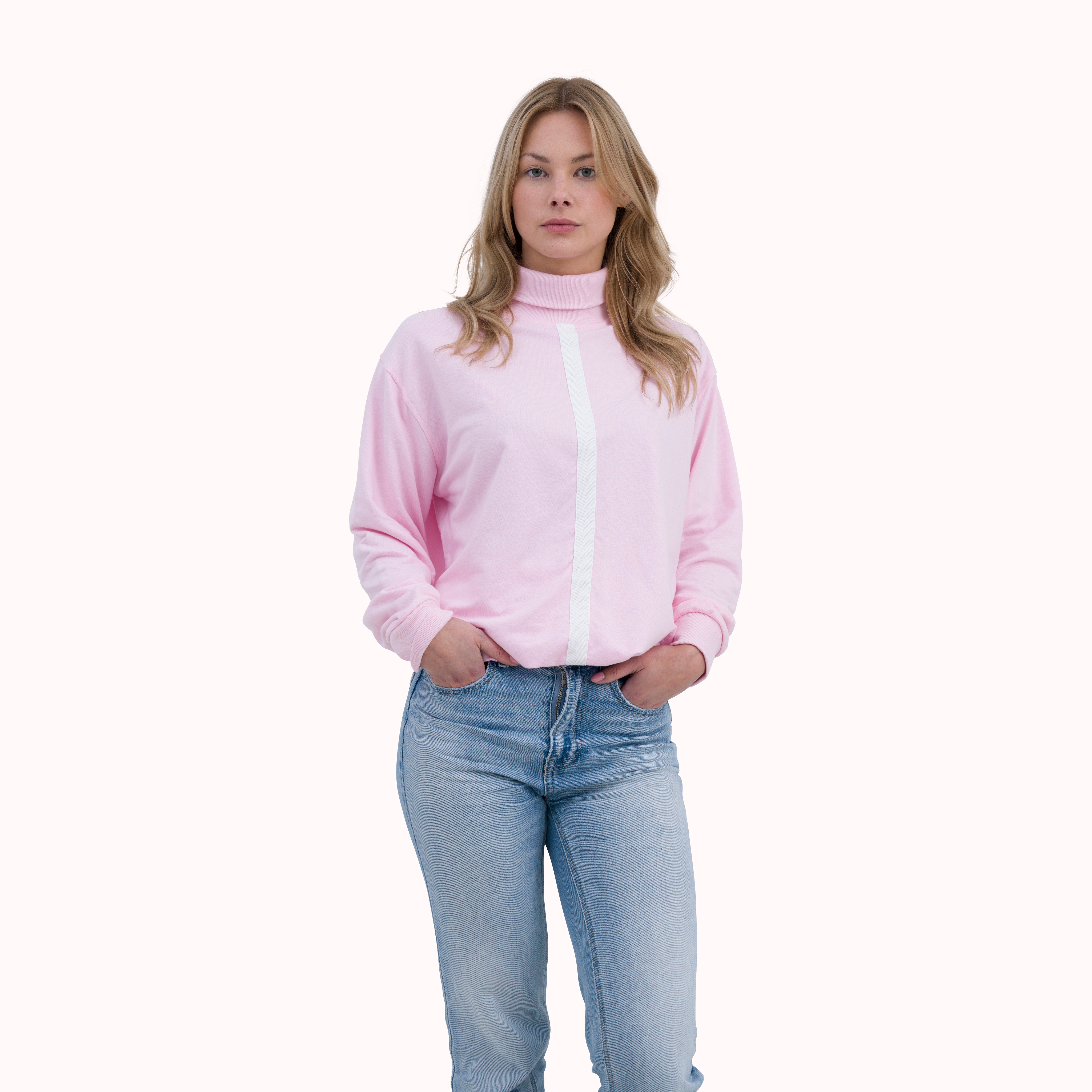 Mauve morn loop knit cotton sweatshirt