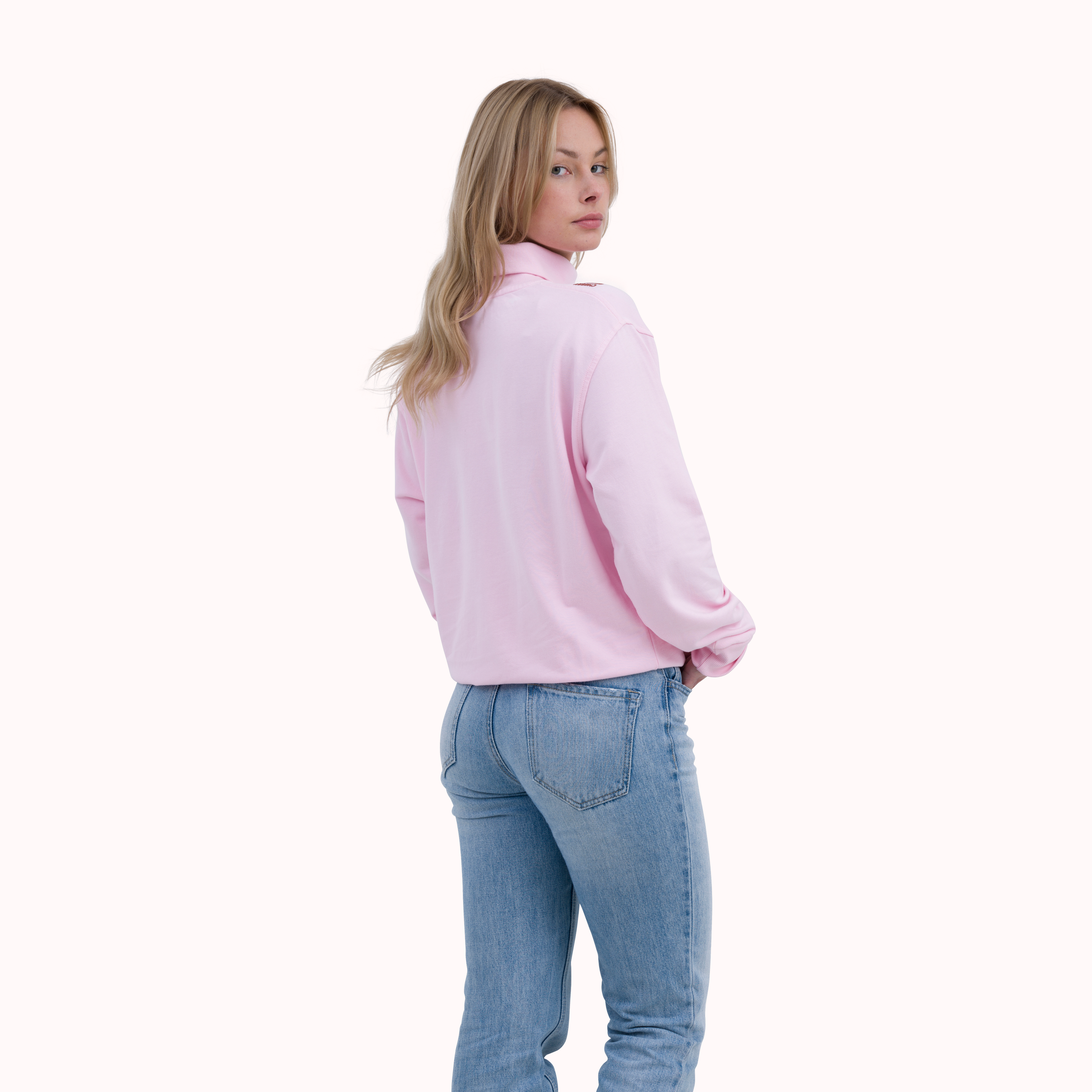 Mauve morn loop knit cotton sweatshirt