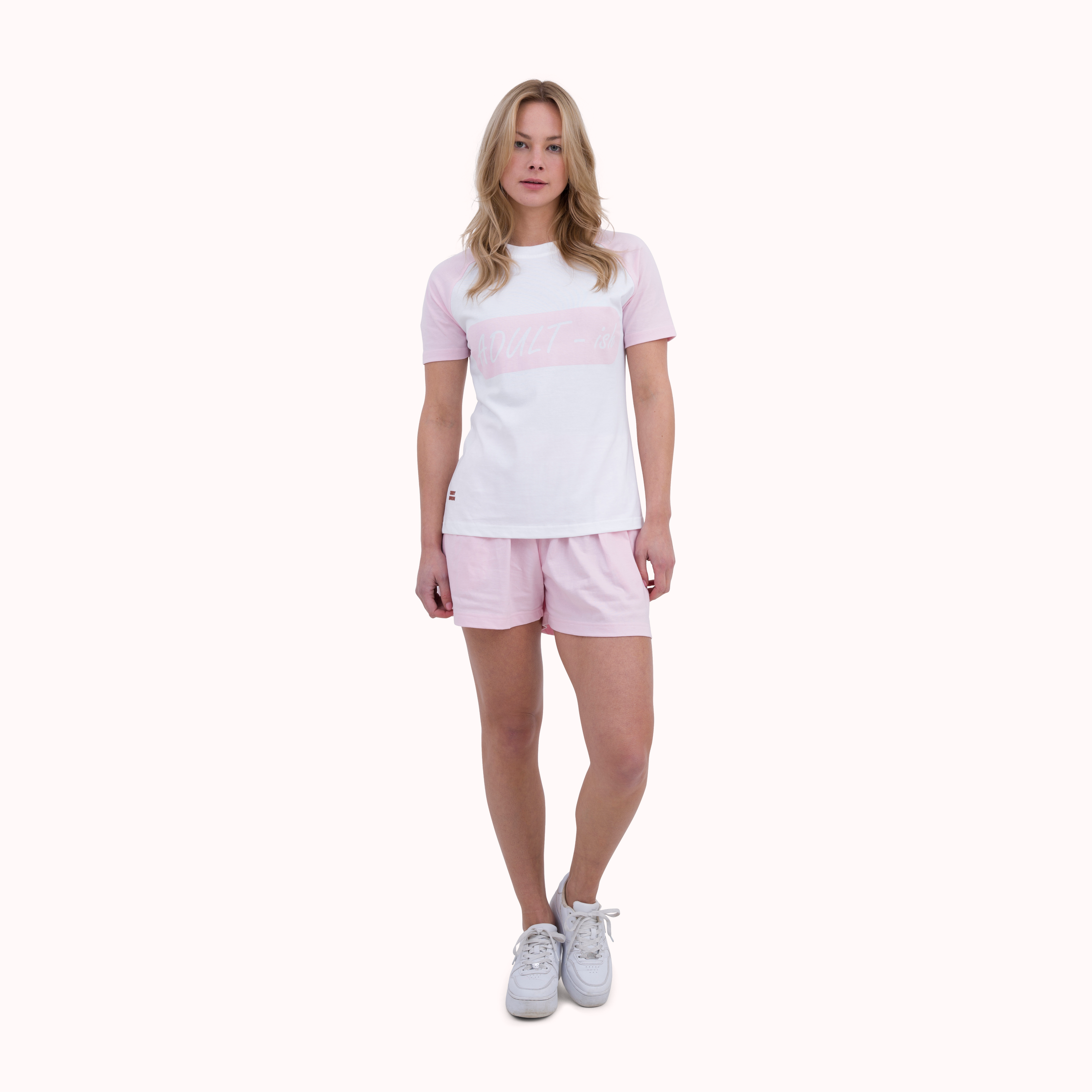 Adult-ish printed raglan sleeve pyjama t-shirt shorts